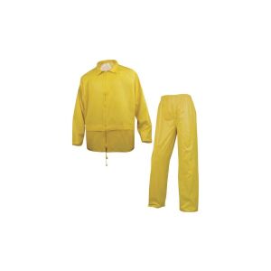 Set de ploaie geacă + pantaloni din poliester acoperit cu PVC culoare galben mărime XXL CORPEN400JAXX 145266720 - Camping & Drumeții