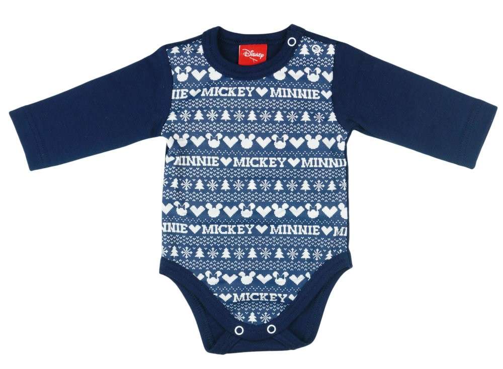 Disney hosszú ujjú Body - Mickey és Minnie - sötétkék