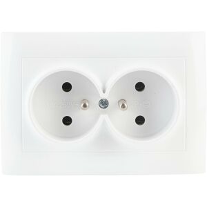 Priza dublă cu împământare VCX LC 16 Alb 145267047 - Conectori și mufe