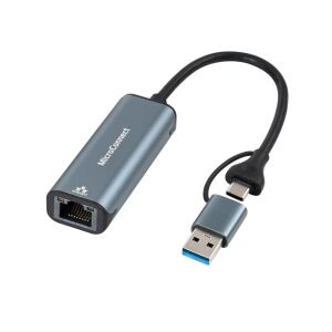 Karta sieciowa Gigabit MicroConnect USB-C/A do RJ45 145267092 - Karta sieciowa