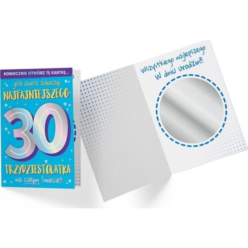 KUKARTKA B6-osztályú DK-922 születésnapi kártya 30-as tükör 145267345