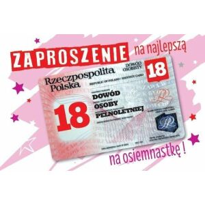 Armin Style Zaproszenie Urodziny Osiemnastka ZA-99 (10szt.) 145267347 - Felicitări, invitații