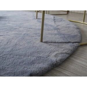 Covor Strado Rabbit 150x150, rotund moale de plus, Argintiu 145267349 - Covoare