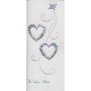 MAK Karnet Ślub DL S37 - Două inimi 145267658 - Felicitări, invitații