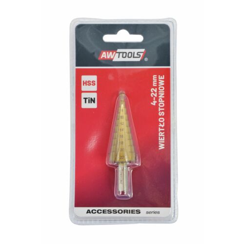 AWTOOLS HSS-TIN Lépőfúró 4-22mm - Fúrószár