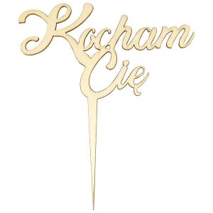 Ornament din lemn Arpex pe băț - Te iubesc (KK2518) 145268145 - Inscripții din lemn & elemente decorative