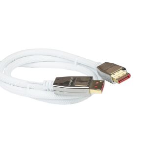Python DisplayPort 1.4 Kábel Nylonfonat fehér 5m