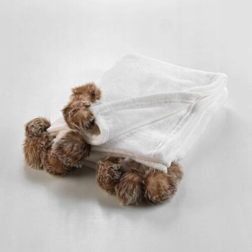 Douceur d`Interieur Puha szőrme takaró SNOWY pompomokkal, 125 x 150 cm 145269672