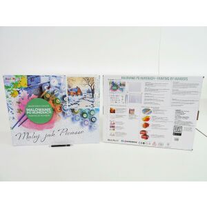 *SZÁMOK SZERINTI FESTÉS, 40x50 cm, ház tél este