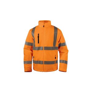 Vízálló-légáteresztő figyelmeztető kabát Stretch poliészterből, KL. 3, Fluoreszkáló narancssárga szín, méret: XL, AREHVORXG