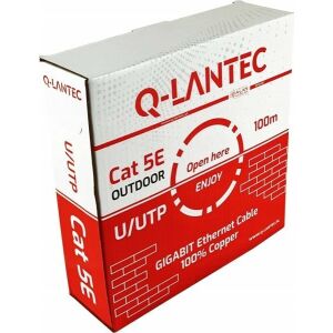 U/UTP kategória 5e hálózati kábel, sodrott érpár, külső PE száraz, Fca 4PR, 1Gb/s, fekete, 100m - Q-LANTEC 145271512 - Kábel