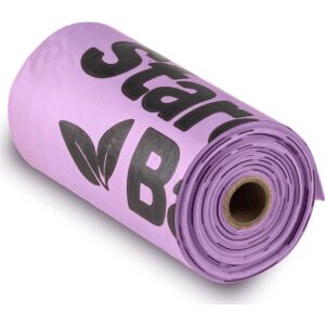 STARCHBAG Komposztálható BIO szatyrok ürülékhez 1 tekercs x 15db, lila szín