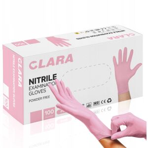 Pudermentes nitril kesztyű CLARA, 100 db, M méret, rózsaszín 145273243 - Takarítás