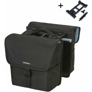 Városi dupla táska BASIL GO DOUBLE BAG MIK 32L MIK System (ready to go) tömör fekete (NEW 2025) 145273257 - Kerékpáros táska