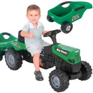 WOOPIE Pedálos Traktor Big PowerTrac utánfutóval XXL