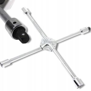 Keresztcsavarkulcs kerékhez 17-19-21-22mm kereszt 1/2" adapterrel