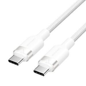 USB-C - USB-C Vention kábel fonatban 3A 480Mbps 60W PD 2m fehér 145274489 - Kábel