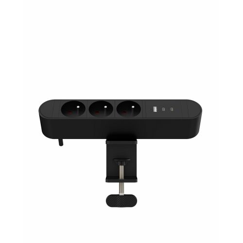 MicroConnect Multi Desktop Power Socket 3 Ways French, 1 x USB-A, 2 x USB-C, 30W, 1,8m