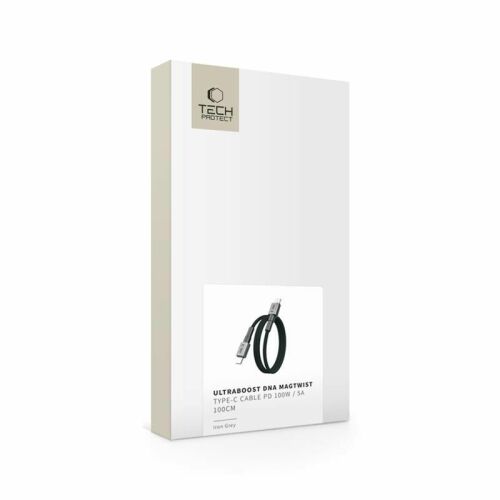 TECH-PROTECT ULTRABOOST DNA MAGTWIST TYPE-C KÁBEL PD 100W / 5A 100CM VASARNA SZÜRKE 145276241