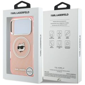 Karl Lagerfeld IML Choupette Head Logó MagSafe tok iPhone 17 Pro rózsaszín 145277601 - Telefontok