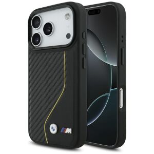 Etui BMW M Carbon Line & Logo MagSafe iPhone 17 Pro-hoz sárga