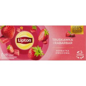 Lipton Gyümölcstea eper és rebarbara 32 g (20 filteres tasak)