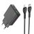 Hálózati telefon töltő Hoco Slim USB A + USB C QC3.0 PD 3A 20W + USB C - Lightning kábel N38 fekete 145278750