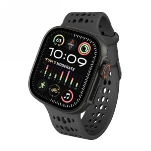 Dekodált Szilikon Ares O Szalag - szilikon szalag Apple Watch 44/46/49 mm-hez (fekete) 145278776 - Okos eszköz