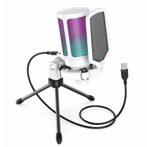 Fifine A6V AMPLIGAME USB RGB kondenzátormikrofon Plug&Play 145279467 - Audio
