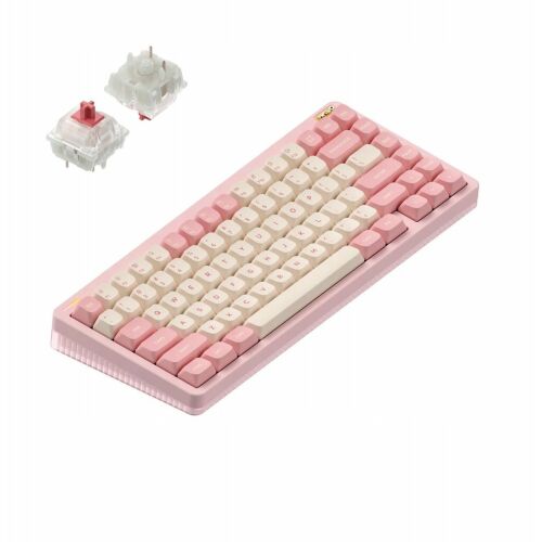 Nuphy - Halo75 v2 vezeték nélküli mechanikus billentyűzet - Sakura Fizz Silent Red Clear-Top vezeték nélköli mechanikus billentyűzet