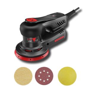 Excentercsiszoló Menzer ETS 125 2,5 RED csiszolópapír, Ultranet háló és Ultrapad tartozék készletben