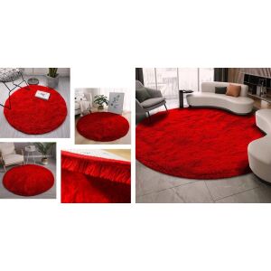 Strado Dywan okrągły Shaggy Strado 200x200 BloodyRed (Jasny Czerwony) uniwersalny 145280287 - Dywan