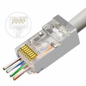 Lanview RJ45 Wtyczka STP Cat6 do AWG23-24 skręcanego/litego przewodu Easy-Connect 50 szt. Pudełko 145280483 - Artykuły techniczne i elektronika
