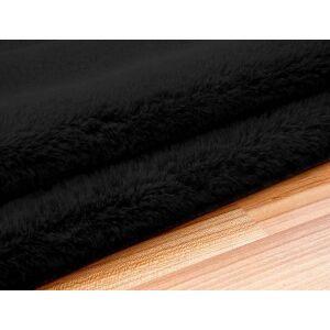 Covor Strado Rabbit 150x150, rotund moale de plus, Negru 145280904 - Covoare