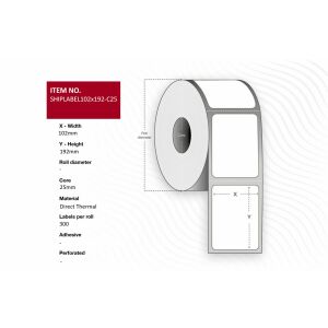 Elfogó hajó címke 102 x 192 mm, mag 25 mm. Direct Thermal, 300 címke tekercsenként. 24 tekercs dobozban 145280910 - Irodai papíráru