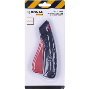 DONAU Biztonsági kés Trapéz pengéjű fekete behúzható pengével 145280926 - Tapétavágó