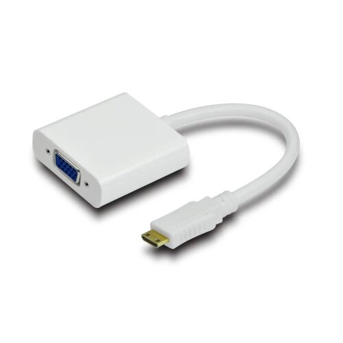 MicroConnect HDMI Mini 19C-VGA adapter N-Ő HDMI Mini típus - VGA, fehér Támogatja: 1920 x 1080p @60Hz