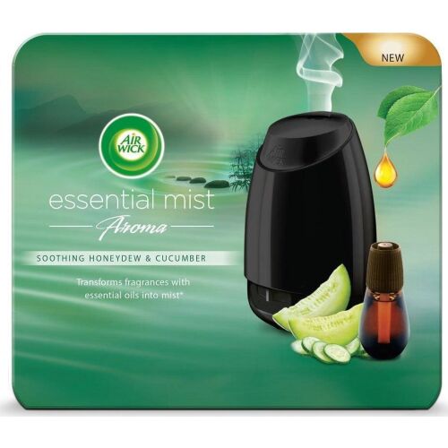Air Wick Essential Mist Aroma Odorizant automat de aer+Cartuș cu parfum de castraveți și pepene galben 20ml (AIRW-WK-002-82)