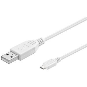 MicroConnect USB A - USB Micro B kábel, 2.0 verzió, fehér, fehér, 0,6 m USB2.0 A - Micro USB B 5P Hi-Speed adatátvitel 480 Mb/s 145281392 - USB kábel