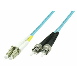 MicroConnect LC/UPC-ST/UPC 3m OM3 MM Duplex LSZH OD: 2mm, 0.3dB Aqua 145281626 - Kábel