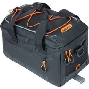 Basil Csomagtartó táska BASIL MILES TARPAULIN TRUNKBAG MIK 7L, MIK System (ready to go), 100% vízálló fekete narancs (NEW 2024) 145281905 - Kerékpáros táska