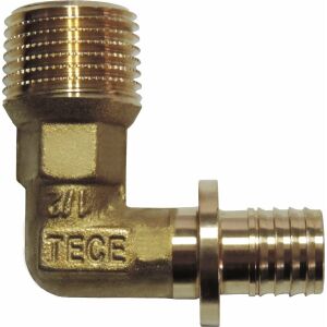 Tece Nypel przejściowy kątowy GZ 16x1/2" mosiądz - 707516 145282047 - Instalacja wodna, gazowa i grzewcza