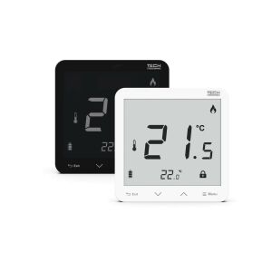 Regulator de cameră Tech, fără fir R-8pb PLUS, Baterie, Montare încastrată, alb STR8PBPLUSWH 145282098 - Termostat de ambient