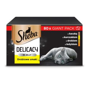 SHEBA Delicacy Drobiowe Smaki w galaretce - mokra karma dla kotów - 80x 85 g 145282346 - Karma dla kotów