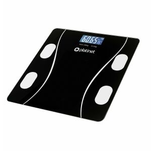 PLATINET SÚLY FÜRDŐSZOBA INTELLIGENS TESTMÉRLEG 180KG 26X26CM APP BLUETOOTH FEKETE 46021 145282595 - Személymérleg