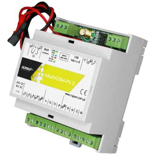 Moduł komunikacyjny GSM/GPRS, 12VDC, 8 wejść, 4 wyjścia, tel x 1000, SMS/CLIP/DTMF/E-MAIL DIN 4P, MultiGSM-D4M 2 145282685