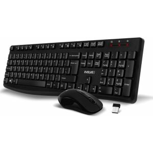 EVOLVEO K1050 billentyűzet és egér készlet, Vezeték nélküli 2.4GHz, US INTL, fekete