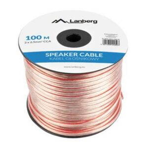 Lanberg hangszóró kábel 2x2.5mm2 100m átlátszó 145283024 - Hangszóró kábel