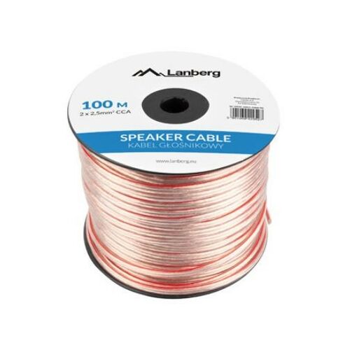 Lanberg hangszóró kábel 2x2.5mm2 100m átlátszó 145283024