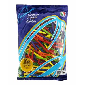 Gemar Léggömbök Modellezéshez Színes Party Mix, D4, Hossz 140 cm, Átmérő 5 cm, 100 db